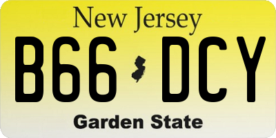 NJ license plate B66DCY