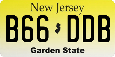 NJ license plate B66DDB