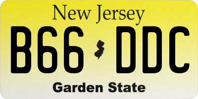NJ license plate B66DDC