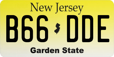 NJ license plate B66DDE