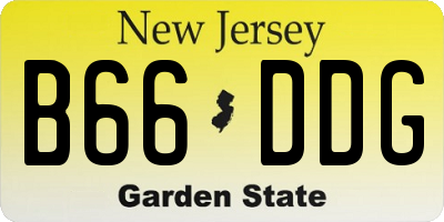 NJ license plate B66DDG