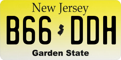 NJ license plate B66DDH