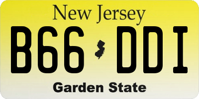 NJ license plate B66DDI
