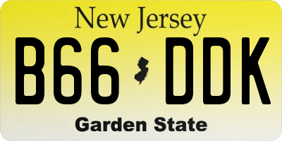NJ license plate B66DDK