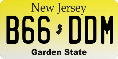 NJ license plate B66DDM