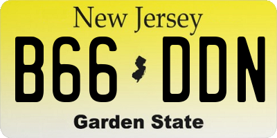 NJ license plate B66DDN