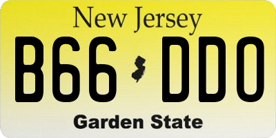 NJ license plate B66DDO