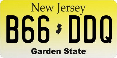 NJ license plate B66DDQ