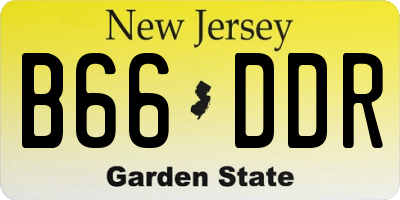 NJ license plate B66DDR