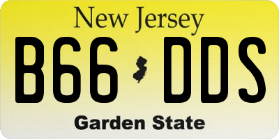 NJ license plate B66DDS