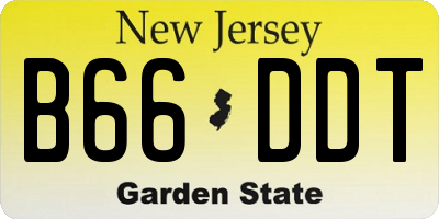 NJ license plate B66DDT