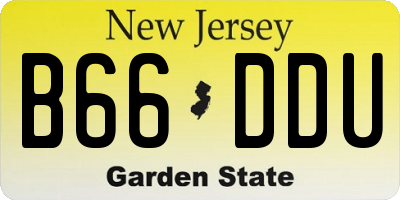 NJ license plate B66DDU