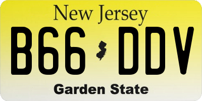 NJ license plate B66DDV
