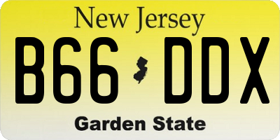 NJ license plate B66DDX