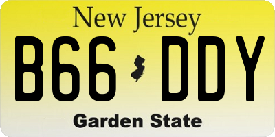 NJ license plate B66DDY
