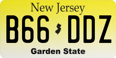 NJ license plate B66DDZ