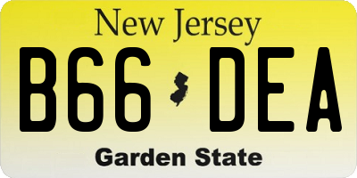 NJ license plate B66DEA