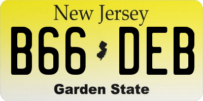 NJ license plate B66DEB
