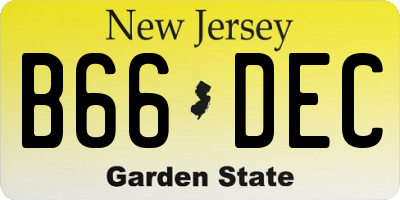 NJ license plate B66DEC