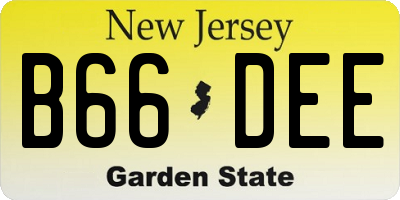 NJ license plate B66DEE