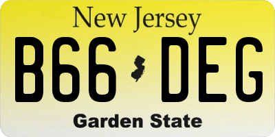 NJ license plate B66DEG