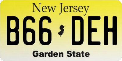 NJ license plate B66DEH
