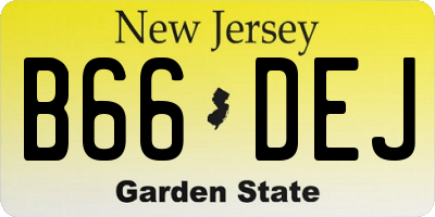NJ license plate B66DEJ