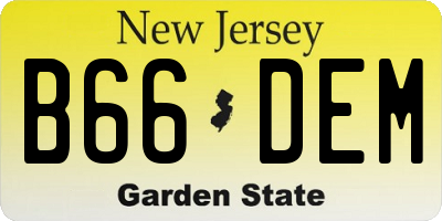 NJ license plate B66DEM