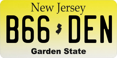 NJ license plate B66DEN