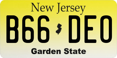 NJ license plate B66DEO