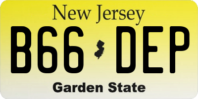 NJ license plate B66DEP