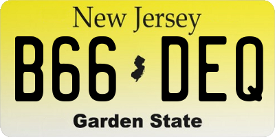 NJ license plate B66DEQ