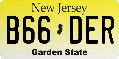 NJ license plate B66DER