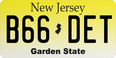 NJ license plate B66DET
