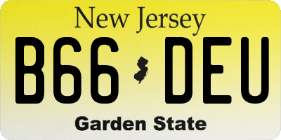 NJ license plate B66DEU