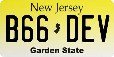 NJ license plate B66DEV