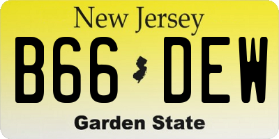 NJ license plate B66DEW