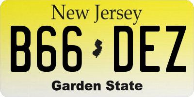 NJ license plate B66DEZ