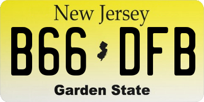 NJ license plate B66DFB