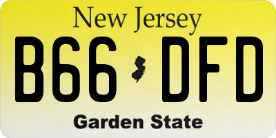 NJ license plate B66DFD