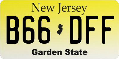 NJ license plate B66DFF
