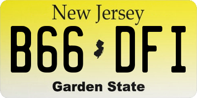 NJ license plate B66DFI