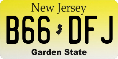 NJ license plate B66DFJ