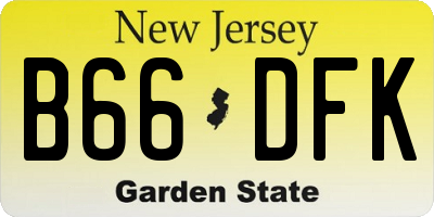 NJ license plate B66DFK