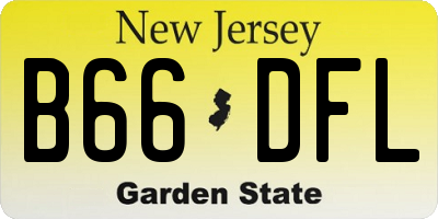 NJ license plate B66DFL