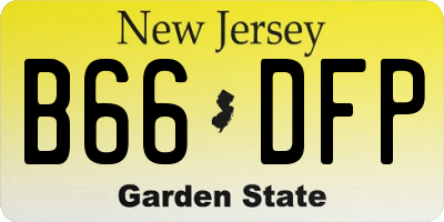 NJ license plate B66DFP