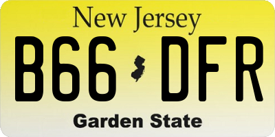 NJ license plate B66DFR