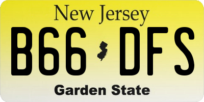 NJ license plate B66DFS
