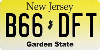 NJ license plate B66DFT