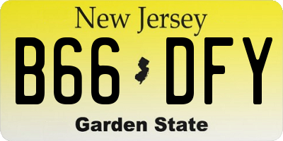 NJ license plate B66DFY